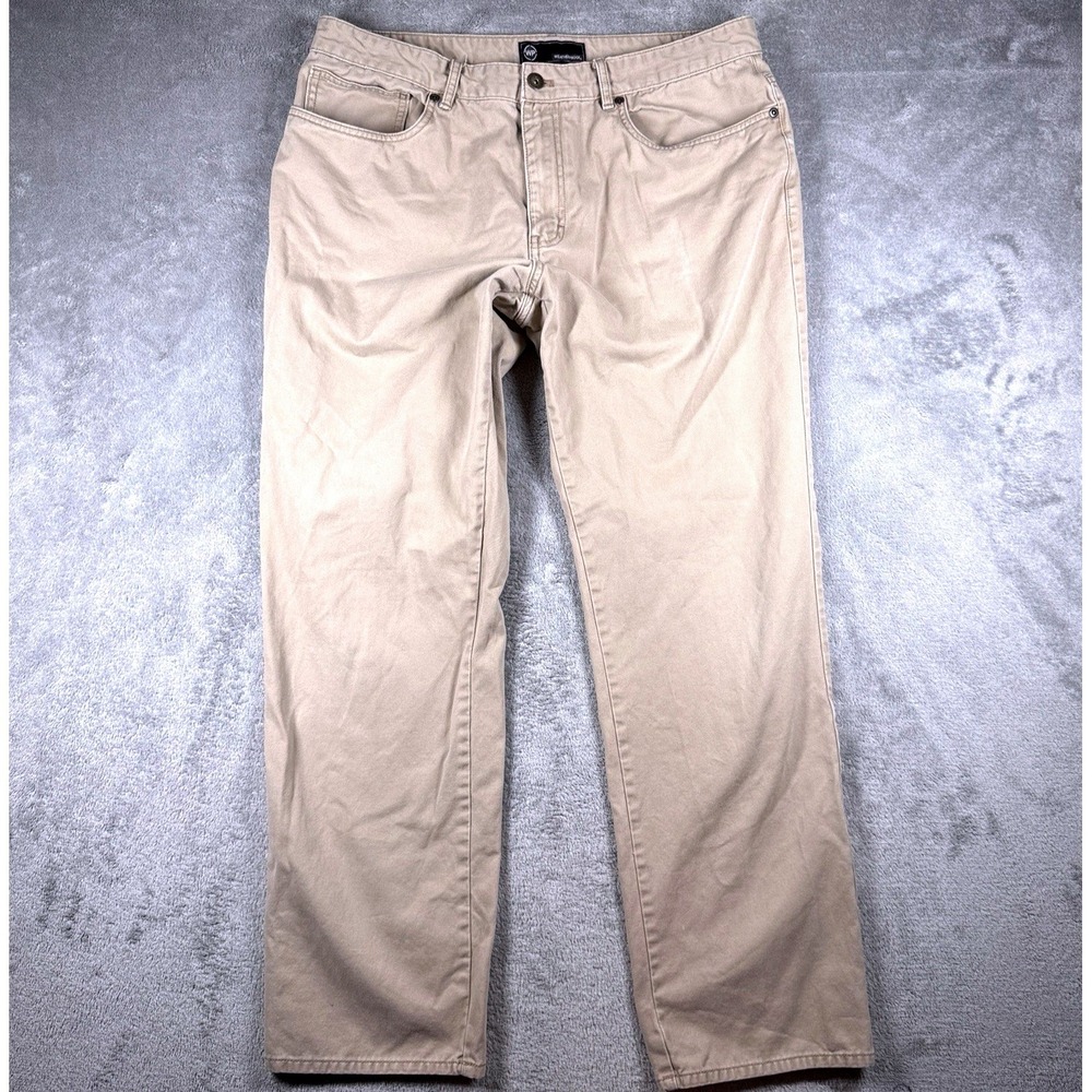 Weatherproof Mens Tan‎ Cotton Pants Size 36x32 Straight Leg Casual